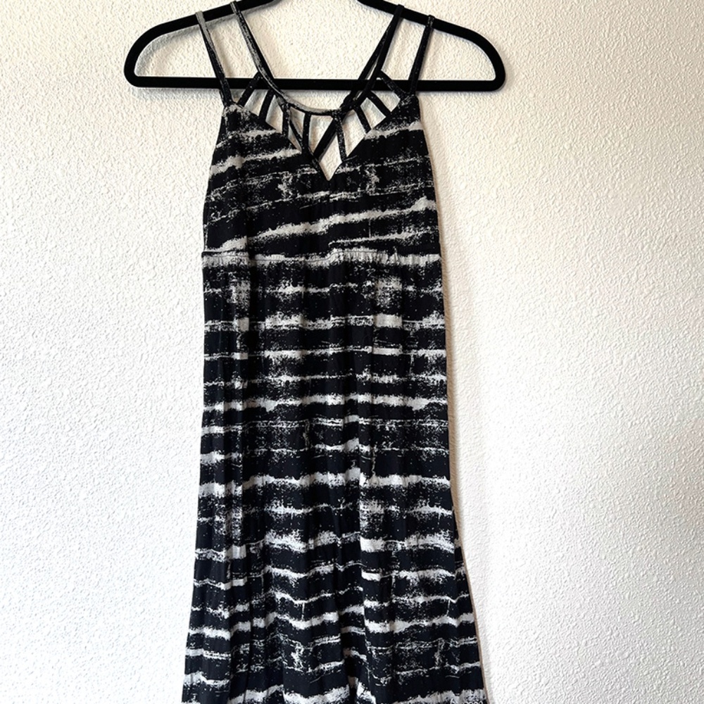 Billabong Tie Dye Mid Beach Dress Black & White, Adjustable Straps | Size S